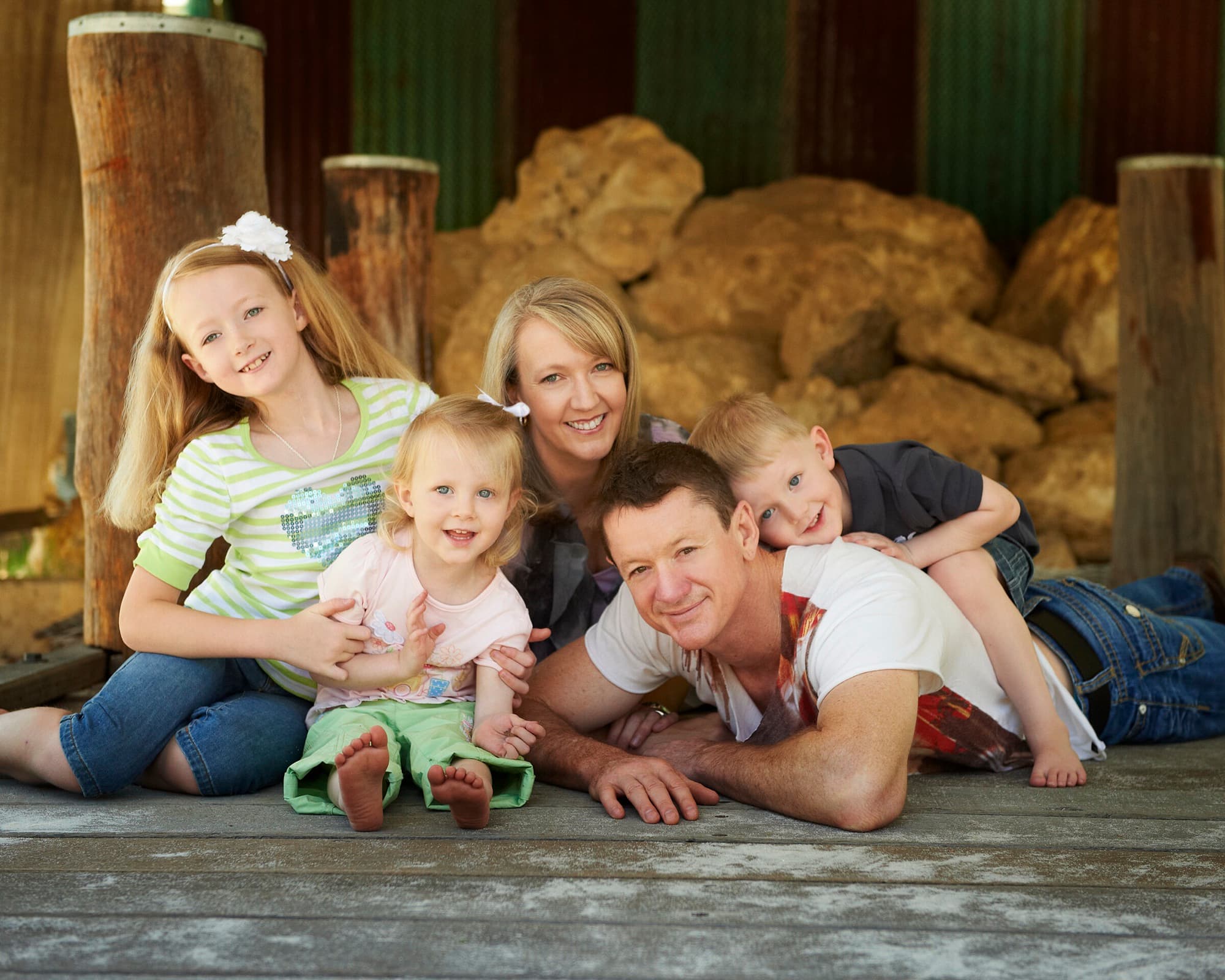 Family photos at the Beach Jetty on our Perth property