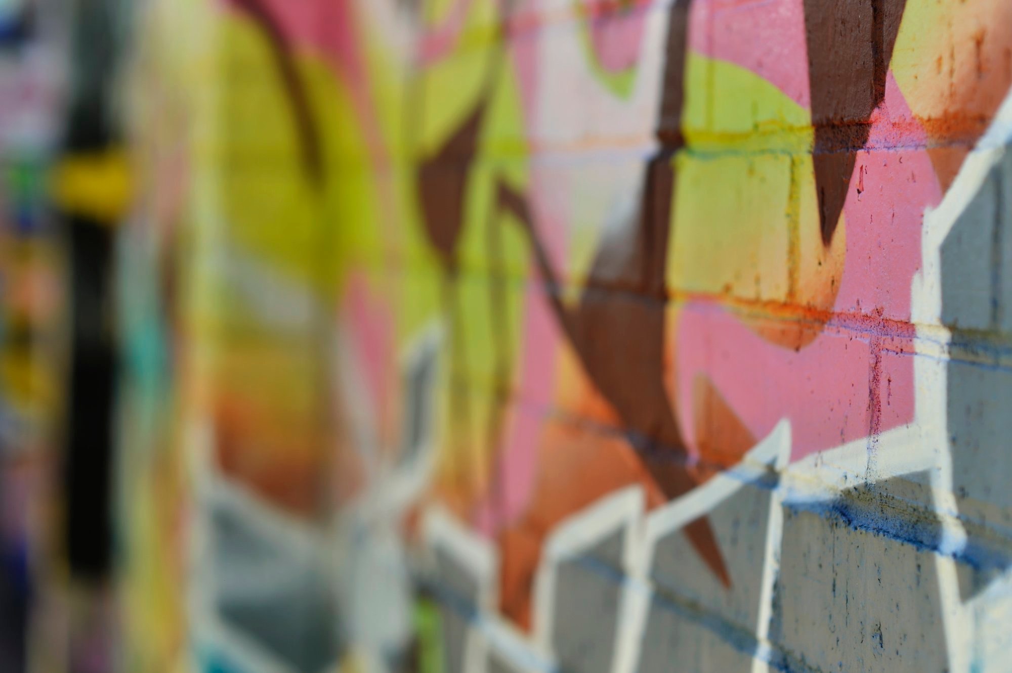 The custom painted graffiti wall on the property