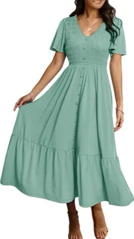 Sage Tiered Maxi Dress, product photo