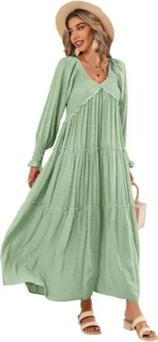 Sage Flowy Maxi Dress, product photo